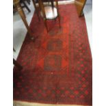 Afghan runner having four gols with multiple borders, 3ft x 6ft approximately,