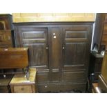 18th Century oak cabinet on stand,