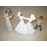 Doulton white glazed group ' Images Best Friends ' together with eight Willow Tree figures
