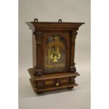 Late 19th Century walnut cased ' Penny in the Slot ' upright polyphon together with a collection of