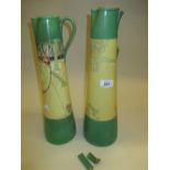 Pair of late 19th or early 20th Century Continental pottery jug vases of Art Nouveau design