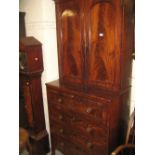 Victorian mahogany secretaire bookcase,