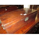 19th Century rectangular mahogany tea caddy together with a 19th Century walnut work box (for