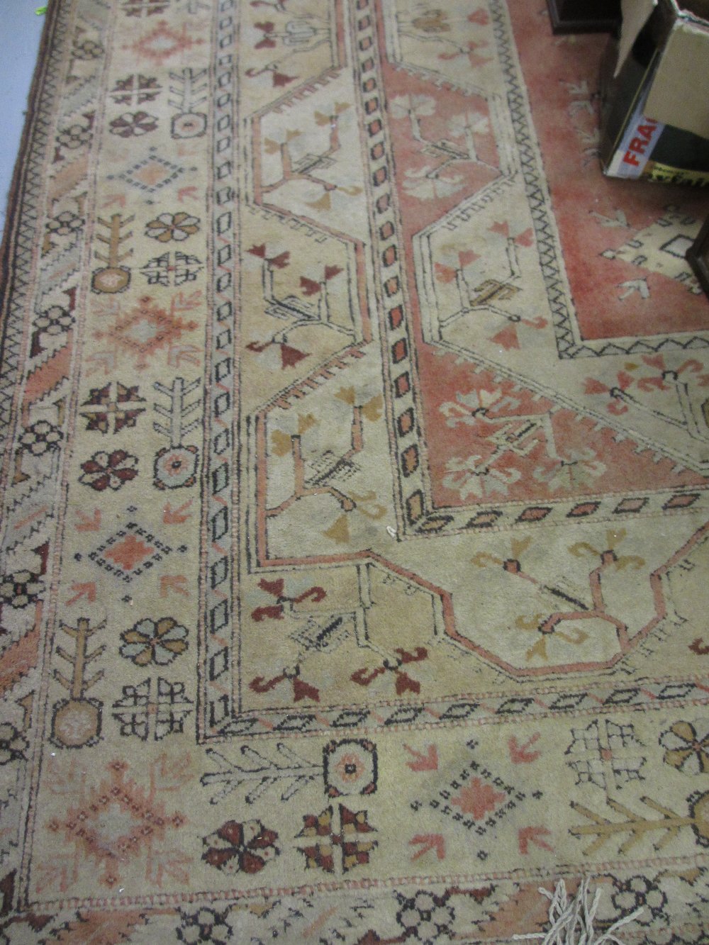 Turkish rug having all-over stylised design with borders, 2.