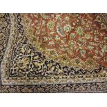 Modern tan ground Kashan pattern machine made carpet, 2.3m x 1.