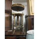 19th Century stained beechwood circular adjustable seat piano stool