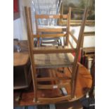 Pair of 20th Century ash ladder back rush seated side chairs designed by Gio Ponti