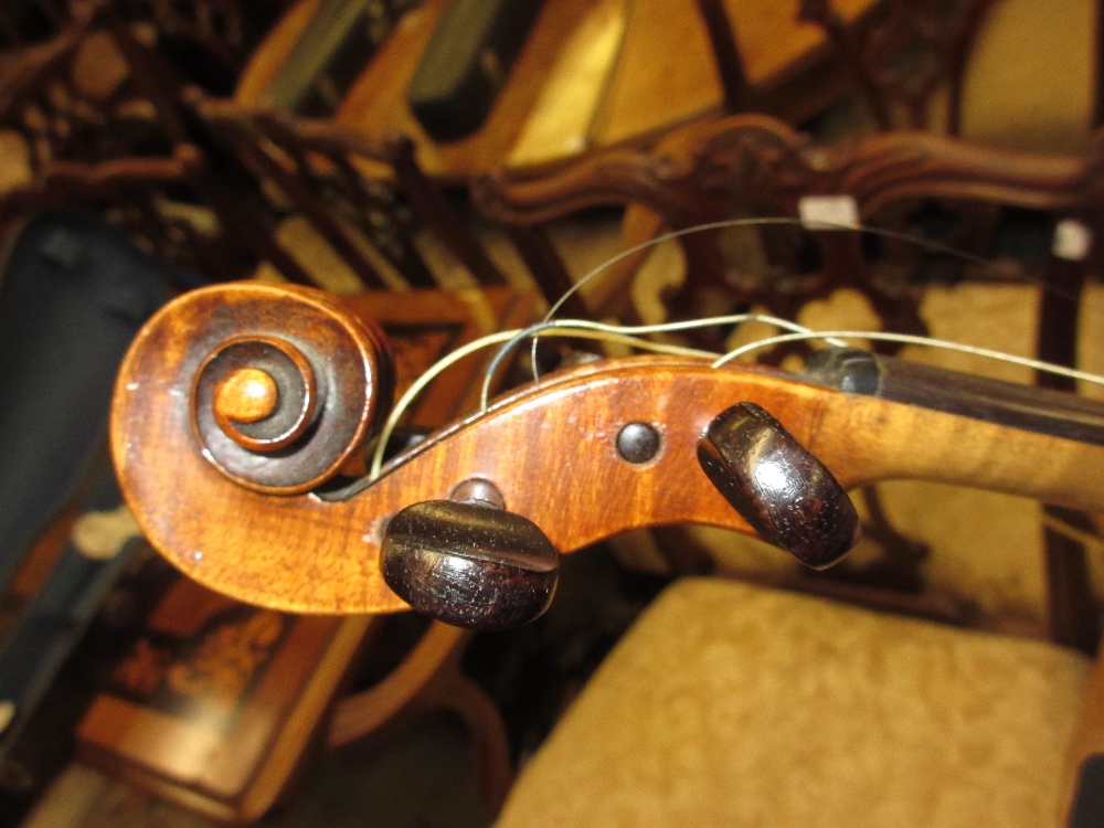 Violin with one piece back labelled Joseph Klotz, - Image 4 of 7