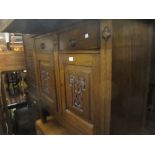 Small Arts and Crafts oak dresser with mirror back,