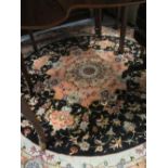 Circular unusual Persian part silk rug,