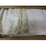 Quantity of various embroidered and crochet table linen