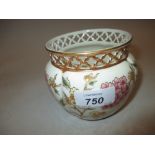 Small Zsolnay Hungarian porcelain jardiniere with floral decoration