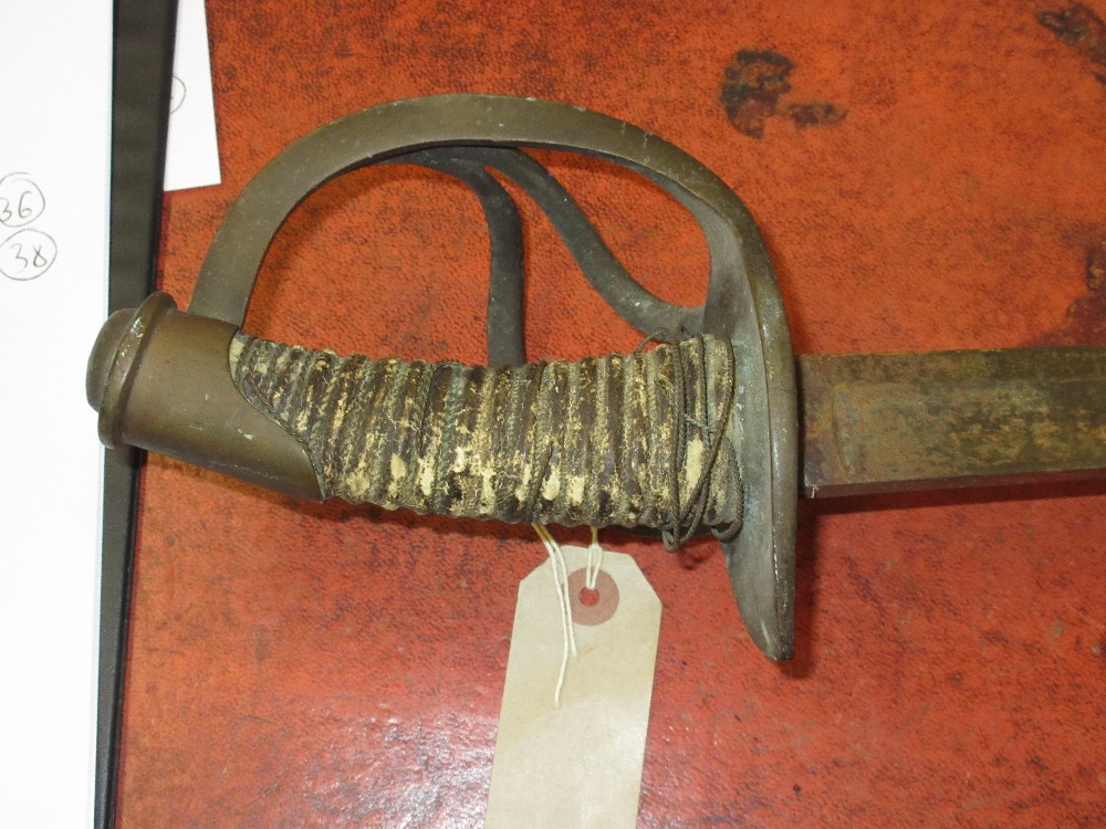 Naval cutlass with steel grip and hand guard in a metal mounted metal scabbard together with a 19th - Image 7 of 8