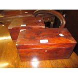 Two 19th Century rectangular mahogany tea caddies (for restoration)