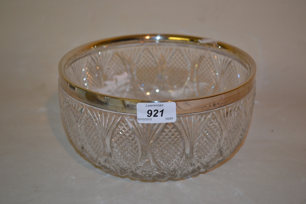 Birmingham silver mounted cut glass fruit bowl