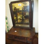 19th Century walnut herringbone crossbanded swing frame dressing table mirror with three jewel