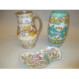 Bursley ware Charlotte Rhead floral decorated and lustre jug,