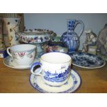 Large Minton floral decorated mug and saucer, another Royal Doulton Norfolk pattern cup and saucer,
