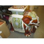 Chinese style pottery elephant form garden seat