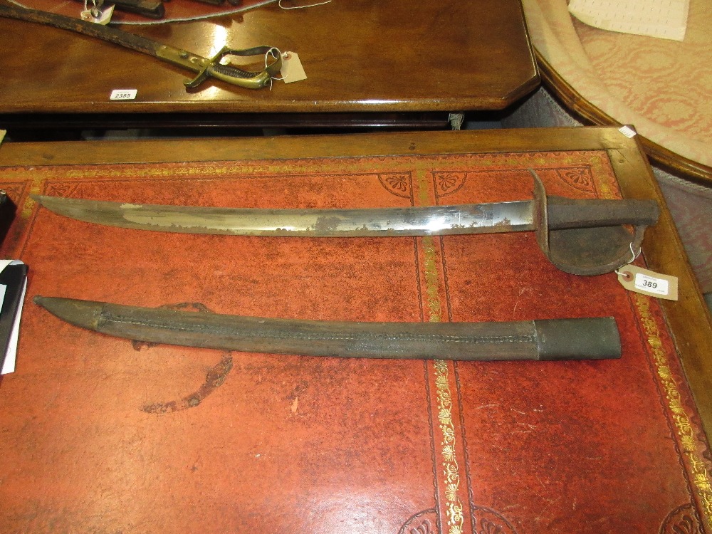 Naval cutlass with steel grip and hand guard in a metal mounted metal scabbard together with a 19th - Image 2 of 8