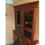 Victorian mahogany two door bookcase top