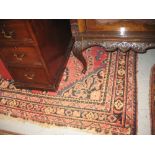 Hamadan rug with stylised decoration and multiple borders,