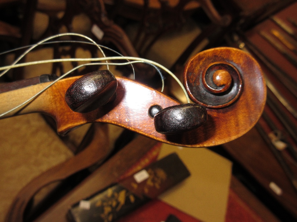 Violin with one piece back labelled Joseph Klotz, - Image 5 of 7