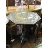 19th Century chip carved octagonal pedestal table