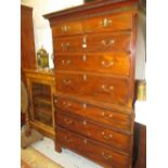 George III mahogany chest on chest,