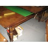 Late 19th / early 20th Century half size mahogany slate bed snooker / dining table,