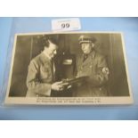 Adolf Hitler postcard, circa 1936, bearing signature,