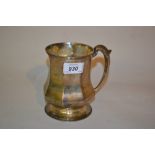 Sheffield silver octagonal baluster form mug with shaped handle