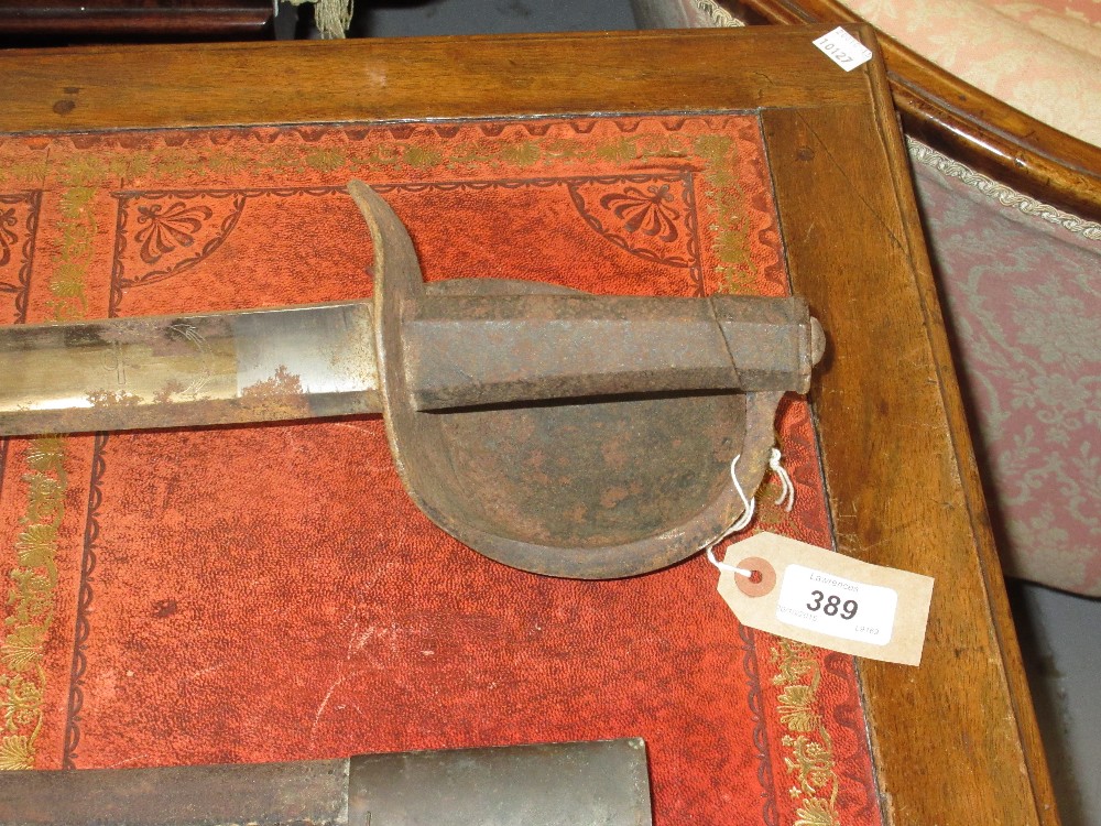 Naval cutlass with steel grip and hand guard in a metal mounted metal scabbard together with a 19th - Image 3 of 8
