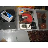Three boxes containing a large quantity of various 20th Century cameras including: Box Brownies,