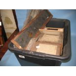 Box containing a quantity of various mounted and boxed lantern slides