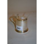 20th Century London silver mustard in the form of a tankard,