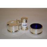 Silver three piece condiment set,