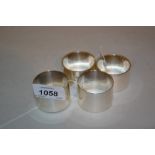 Pair of plain silver napkin rings,