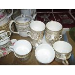 Royal Worcester Hyde Park pattern fifty three piece dinner service comprising:  teapot, coffee pot,