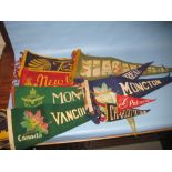 Collection of various Canadian flag pennants