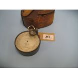 Early 20th Century Elliott Brothers surveyor's aneroid barometer in fitted leather case