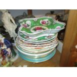 Four Worcester hand painted floral decorated plates,