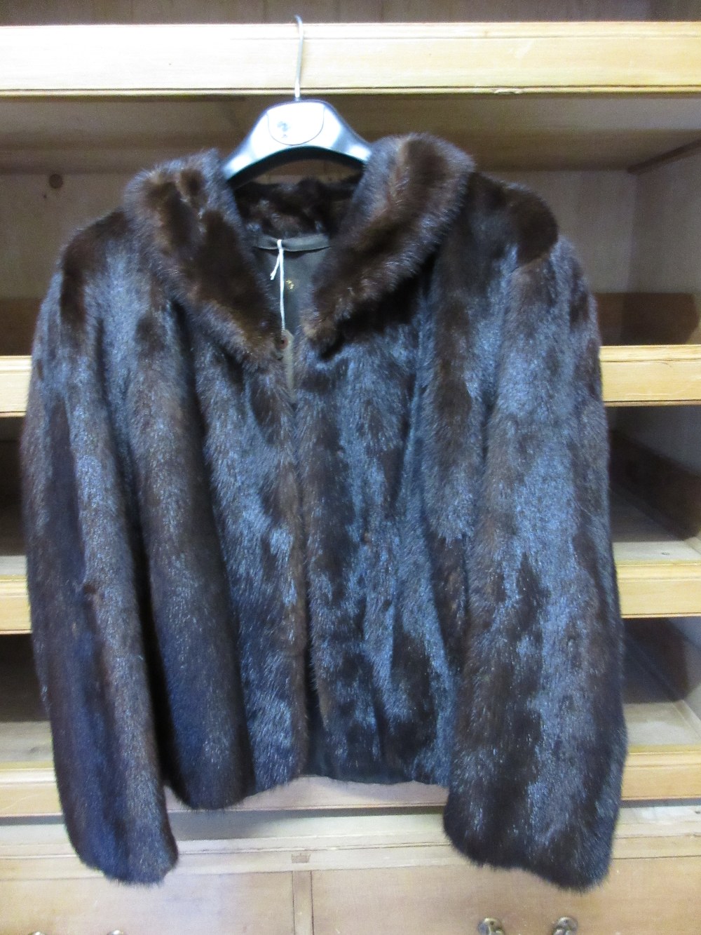 Ladies dark brown fur jacket