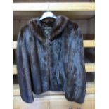 Ladies dark brown fur jacket