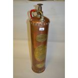 Reed and Campbell Limited 1933 copper and brass mounted Waterloo fire extinguisher