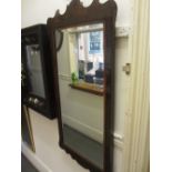 Large Georgian mahogany wall mirror with shaped frame