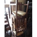 Set of six 20th Century oak slat back dining chairs with drop-in seats