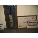 Signed framed cricket bat, New Zealand, Canterbury, Nottinghamshire, Tasmania,