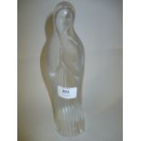 Lalique frosted glass figure of the Virgin Mary with engraved signature to the base, 9.
