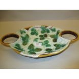 George Jones Majolica strawberry stand (cream and sugar bowl lacking - a/f)